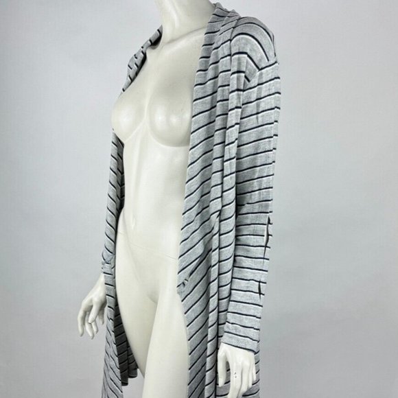 LNA Striped Open Front Cardigan Women XS EUC Slit Long Sleeve Stretch Sweater - Picture 3 of 16